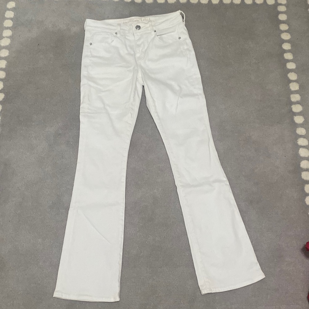 American eagle white flare jeans size 8